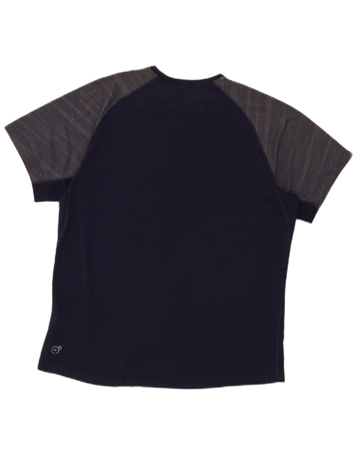 Мужская футболка Puma Top XL темно-синяя с цветными блоками из полиэстера