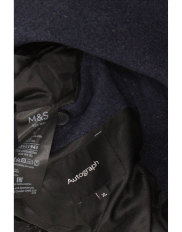 Мужское пальто Marks & Spencer UK 42 XL темно-синее шерстяное
