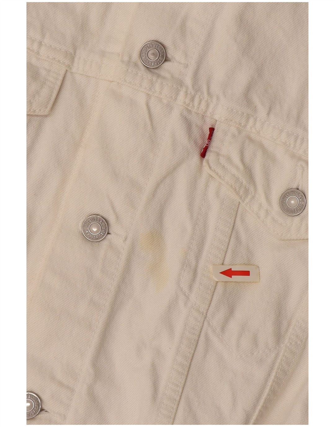 Женский укороченный джинсовый жилет LEVI'S UK 16, большой белый хлопок