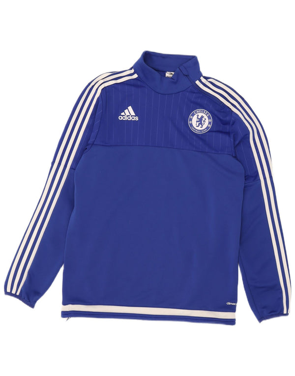 Adidas Mens Chelsea FC Графический топ с длинными рукавами, средний синий с цветными блоками