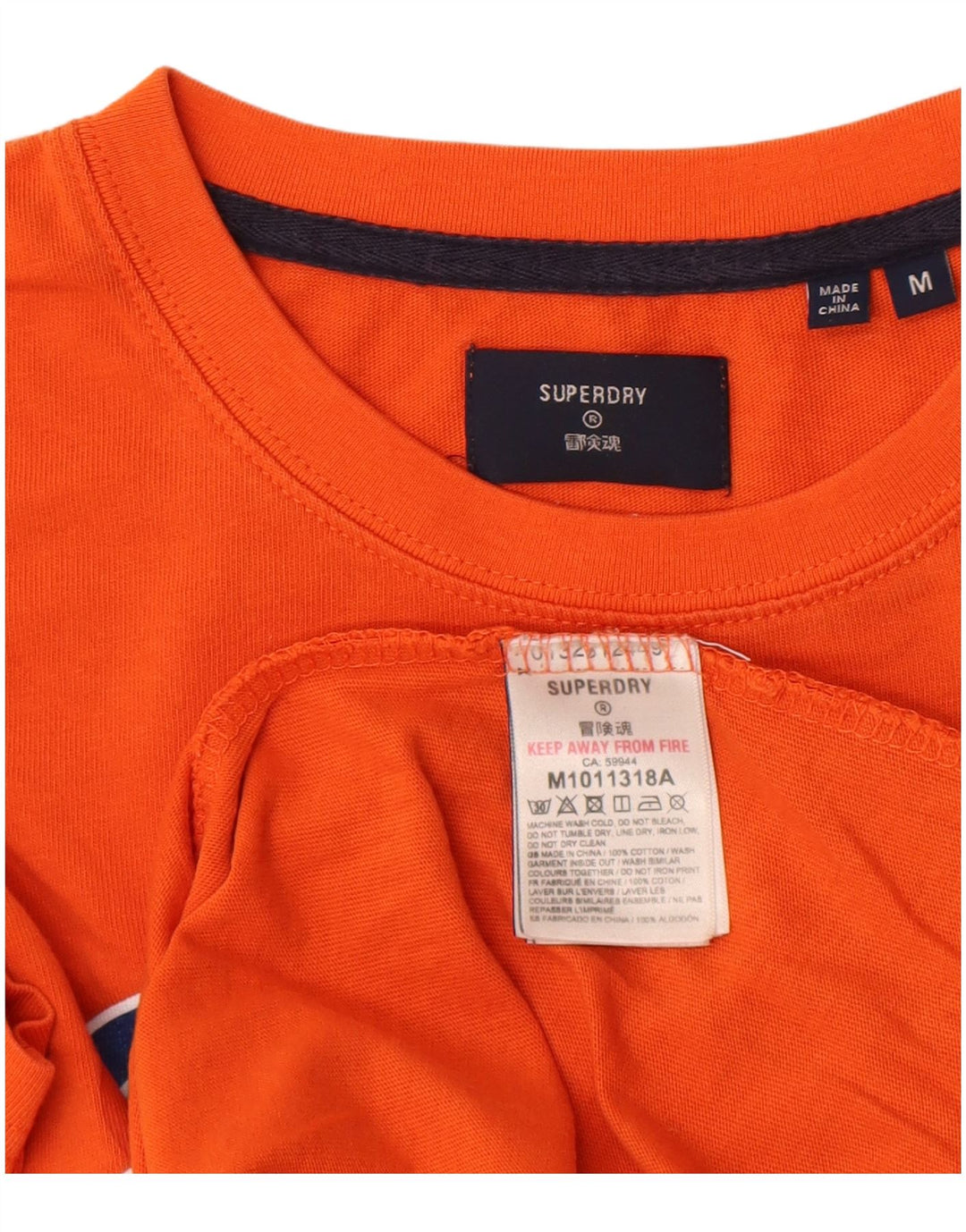 Мужская футболка с рисунком Superdry, хлопковый топ среднего оранжевого цвета