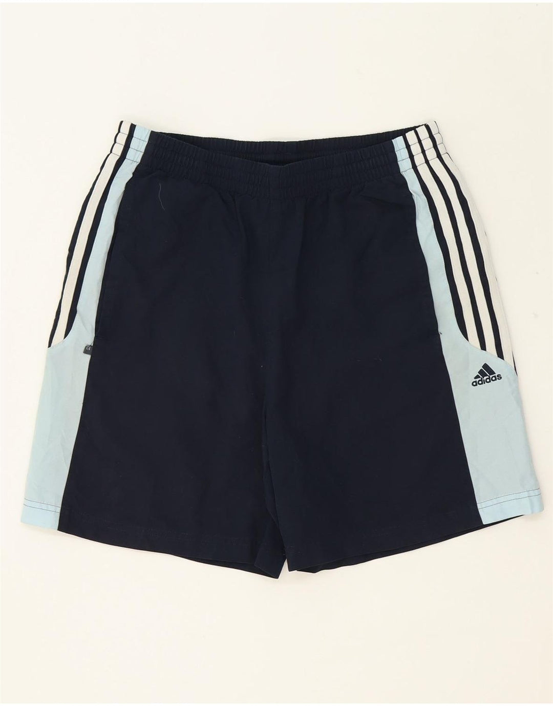 ADIDAS Mens Sport Shorts Small  Navy Blue Colourblock Polyester Vintage Adidas and Second-Hand Adidas from Messina Hembry 