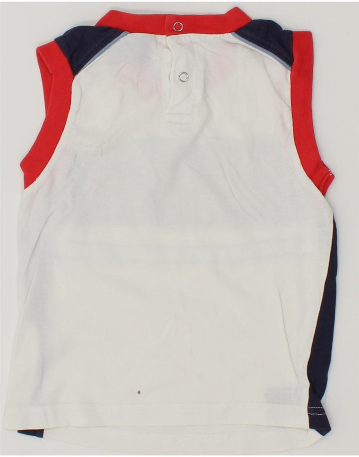 GEOX Boys Graphic Vest Top 2-3 Years White Colourblock Cotton Vintage Geox and Second-Hand Geox from Messina Hembry 
