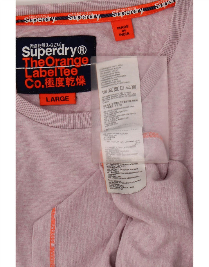 Женская футболка Superdry Top UK 16, большой розовый хлопок