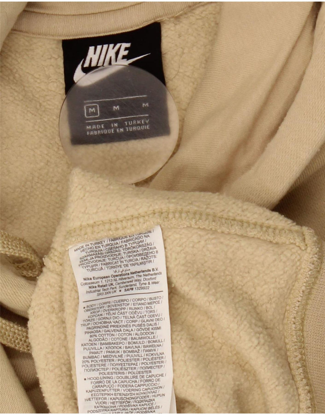 Мужской джемпер с капюшоном Nike среднего бежевого цвета, хлопок