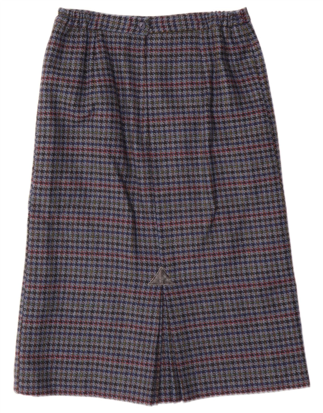 Винтажная женская юбка-карандаш UK 14, средний размер W28, синяя с узором «гусиные лапки»