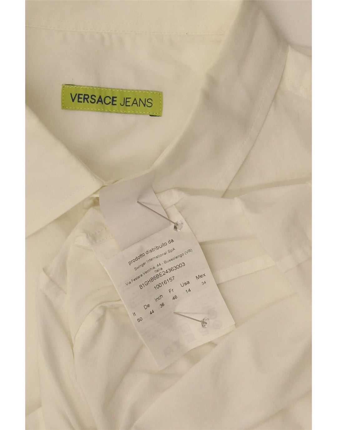 Versace Мужская рубашка IT 50 Medium White Хлопок