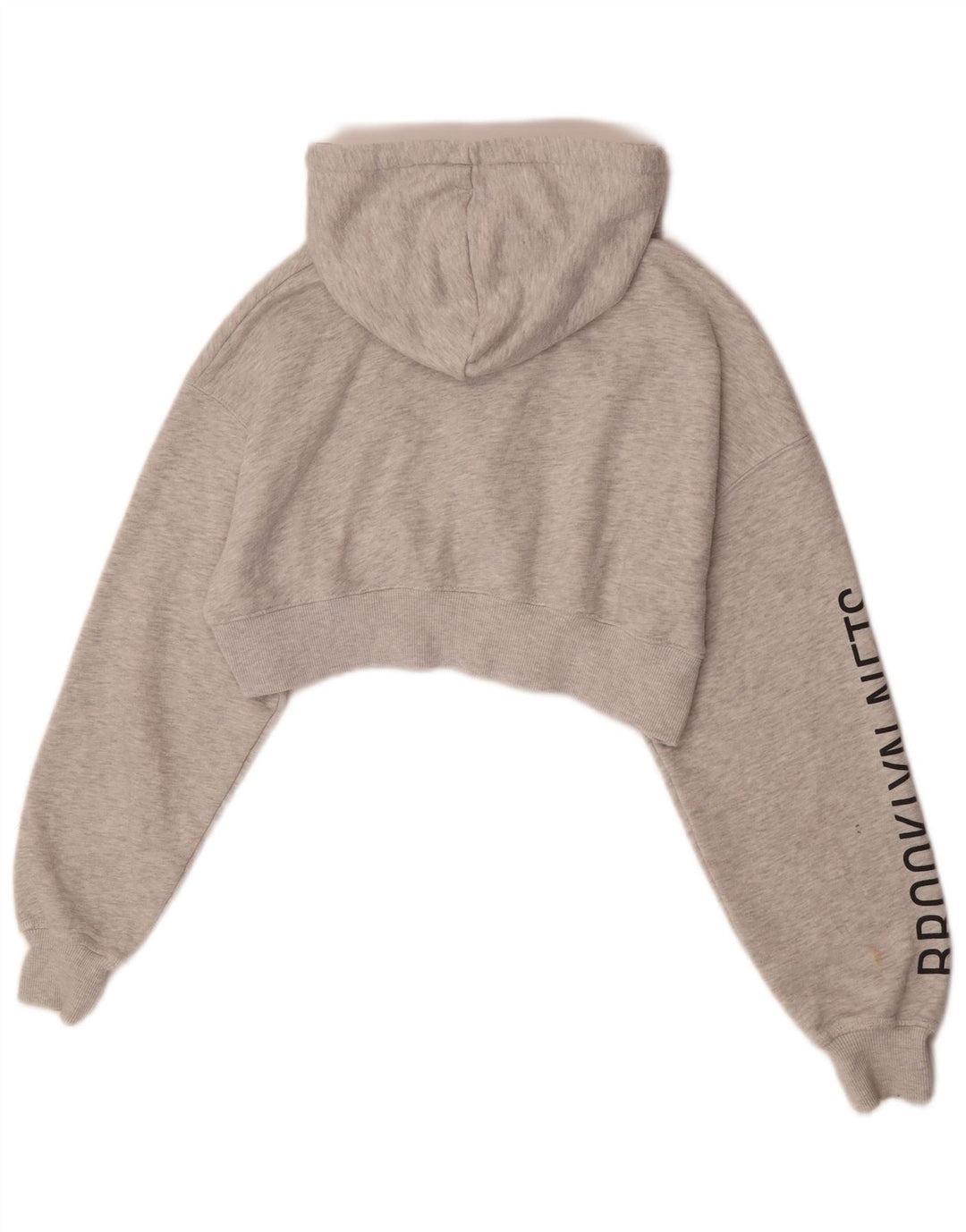Женский укороченный свитер с капюшоном и молнией Pull & Bear, размер UK 10, маленький серый в крапинку