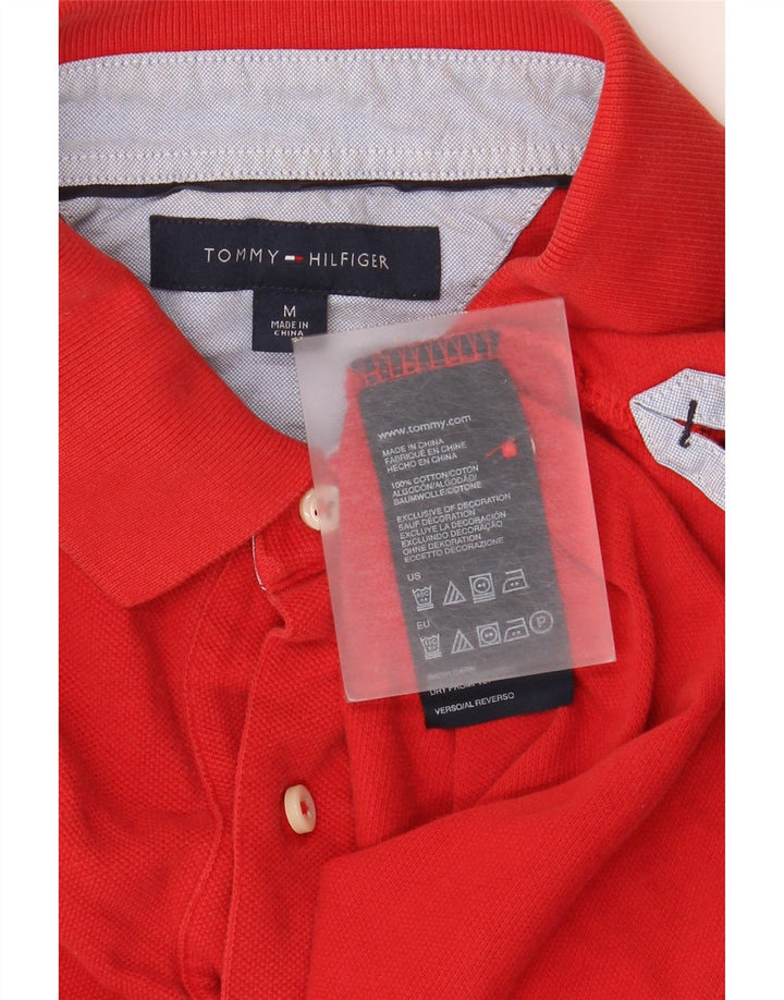 Мужская рубашка-поло Tommy Hilfiger из хлопка среднего красного цвета