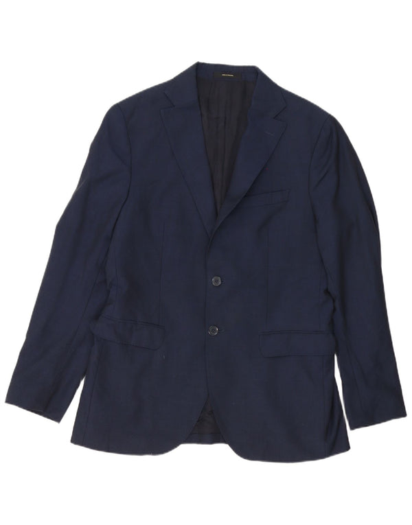 Мужской пиджак Massimo Dutti на 2 пуговицах IT 48 Medium Navy Blue Wool