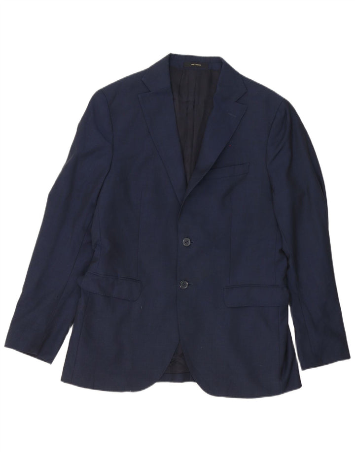 Мужской пиджак Massimo Dutti на 2 пуговицах IT 48 Medium Navy Blue Wool