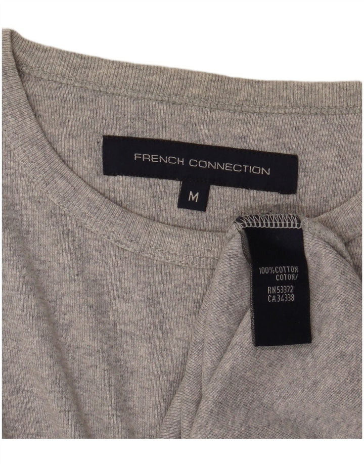 Мужской топ French Connection с длинным рукавом, средний серый хлопок в крапинку