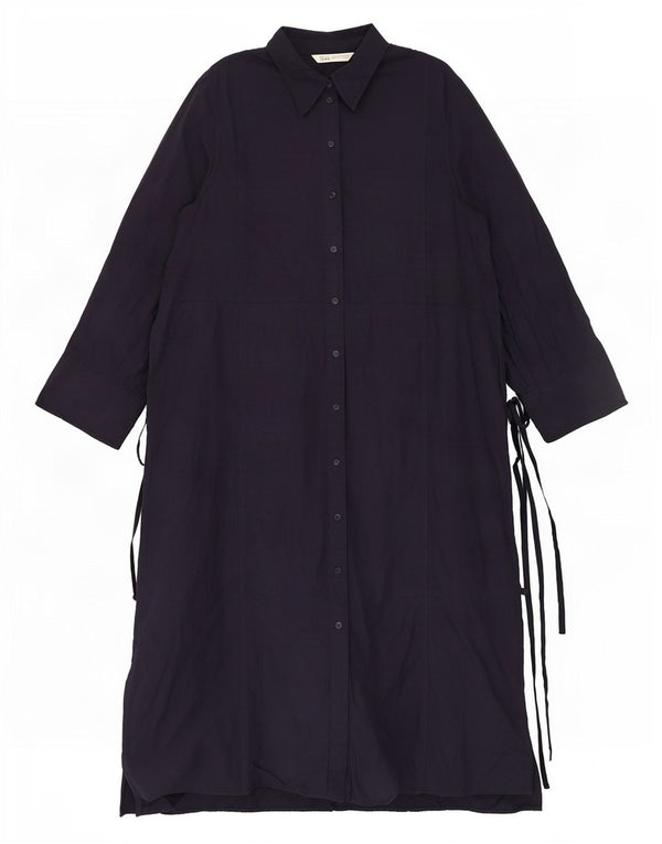 Женское платье-рубашка с рукавом 3/4 Zara UK 18 XL, темно-синий хлопок