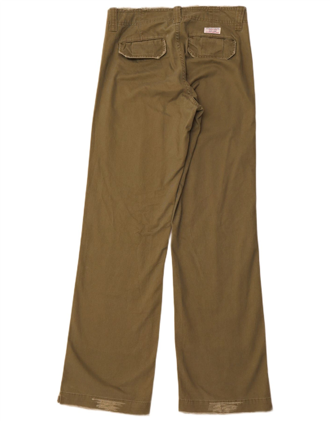 GUESS Женские потертые брюки чиносы Bootcut W29 L33 Зеленый хлопок