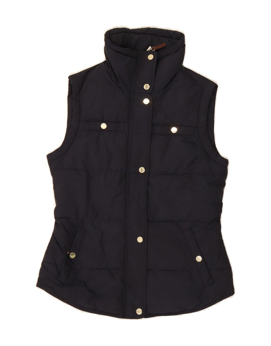 MASSIMO DUTTI Womens Hooded Padded Gilet UK 10 Small Navy Blue Polyester Vintage Massimo Dutti and Second-Hand Massimo Dutti from Messina Hembry 