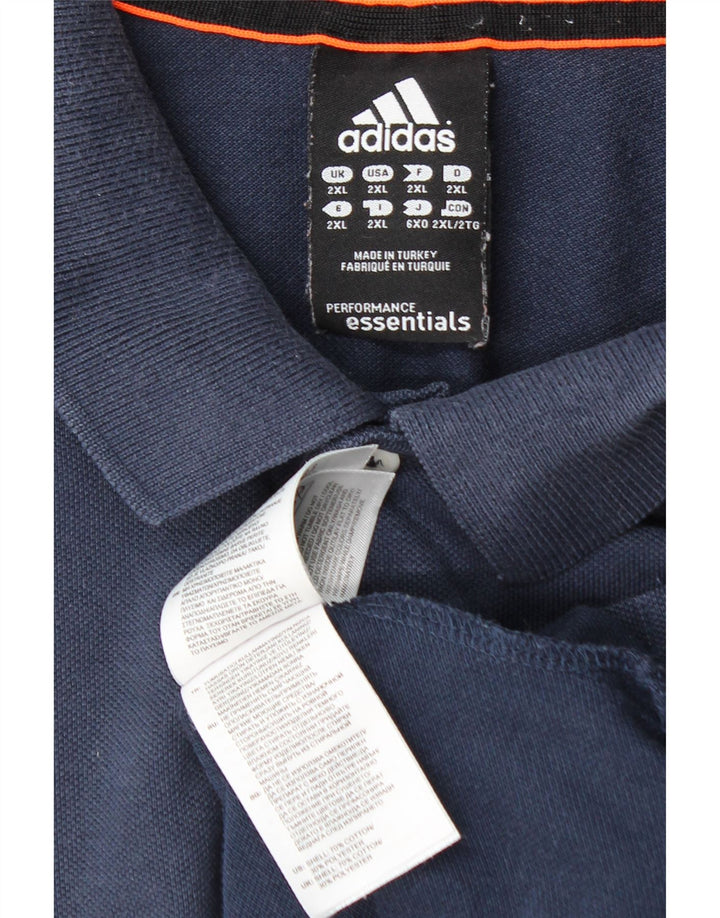 Мужская рубашка-поло ADIDAS Climalite 2XL темно-синяя, хлопок