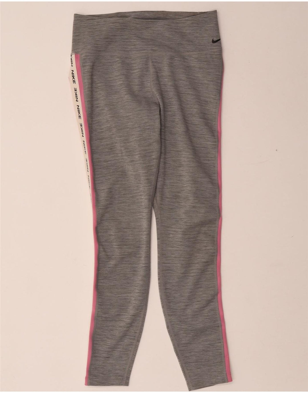 Женские леггинсы с рисунком Nike Dri Fit UK 12, средний серый полиэстер с крапинками