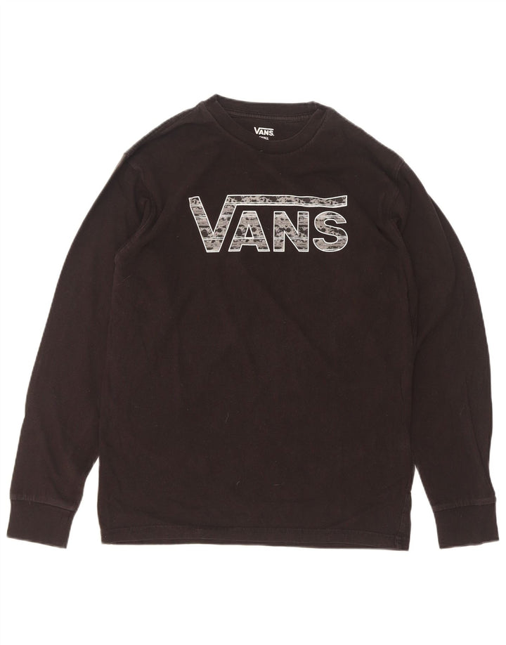 Мужской топ с рисунком Vans, маленький черный хлопок с длинным рукавом