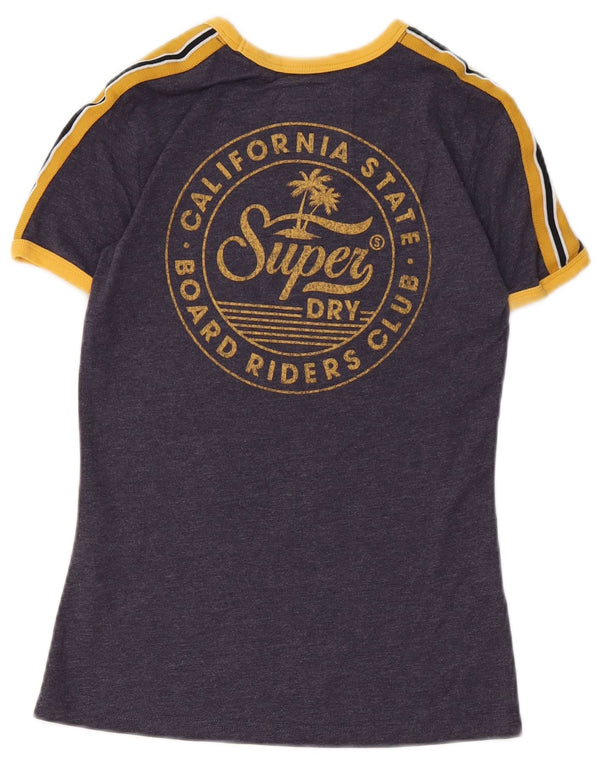 Женская футболка с рисунком Superdry Top UK 6 XS Темно-синий хлопок