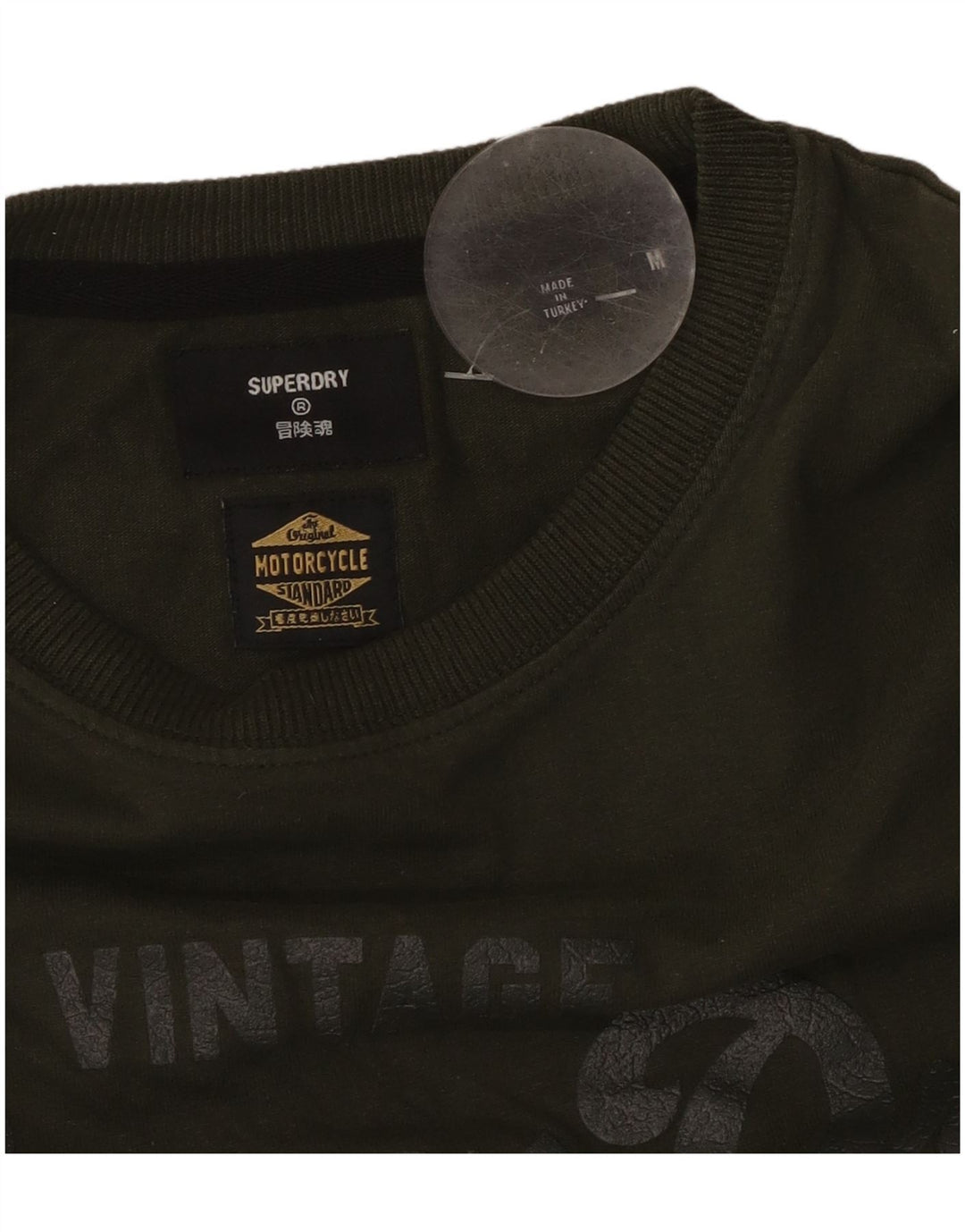 SUPERDRY Мужская мотоциклетная футболка с рисунком, средний цвет, хаки