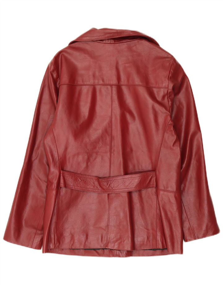 Пожалуйста, женская кожаная куртка UK 14, средний бордовый цвет