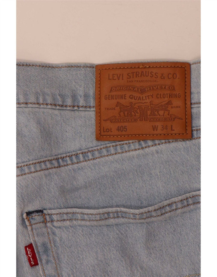 Мужские джинсовые шорты Levi's 405 W34, большие синие, хлопок