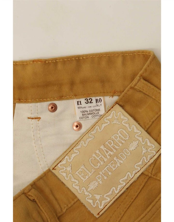 El Charro Womens Straight Skirt W32 Large Yellow Cotton