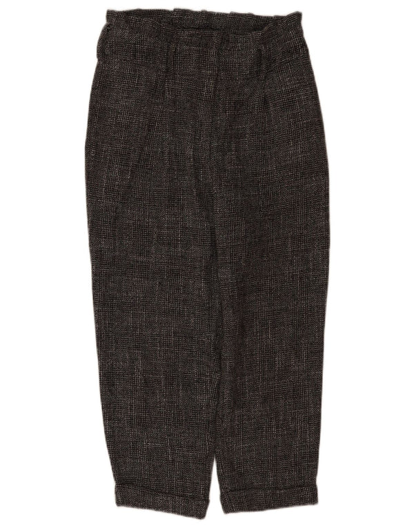 Topshop Женские укороченные брюки UK 10 Small W28 L22 Серый полиэстер в клетку