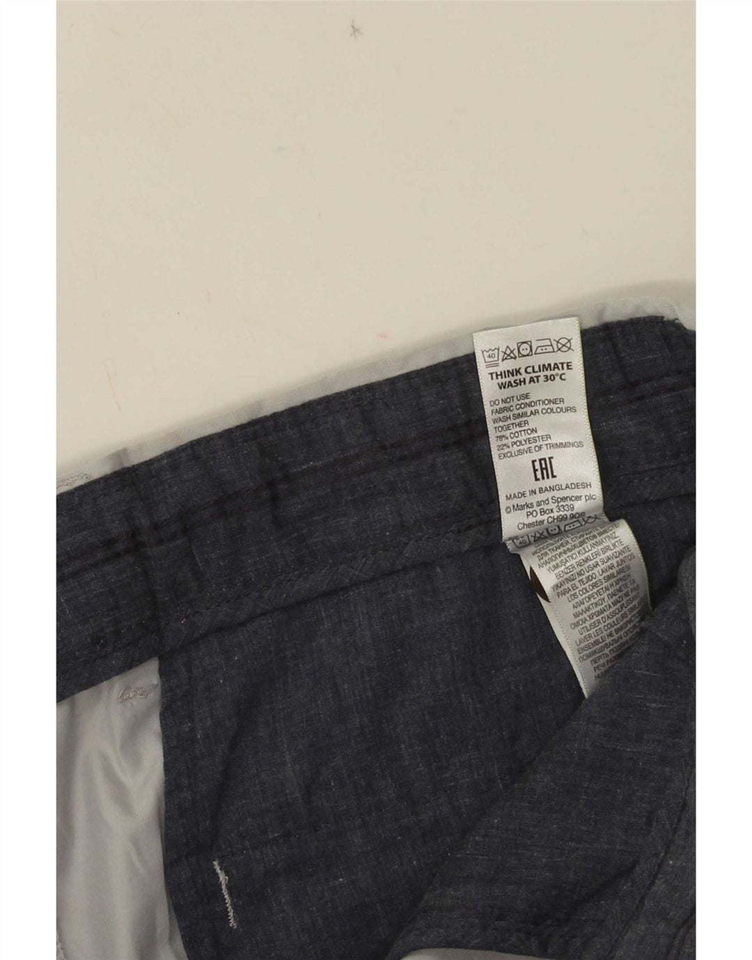 Мужские шорты чинос Marks & Spencer W34, большие серые, хлопок