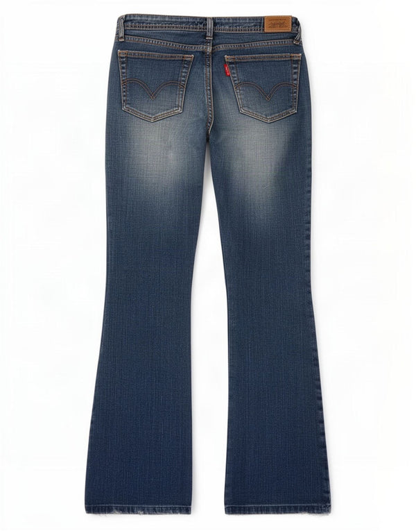 Женские джинсы Levi's 518 Super Low Bootcut, размер США 13, большие W34 L31, синий хлопок