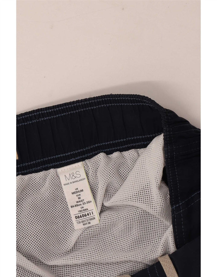 Мужские шорты для плавания-карго Marks & Spencer, темно-синие, хлопковые, среднего размера