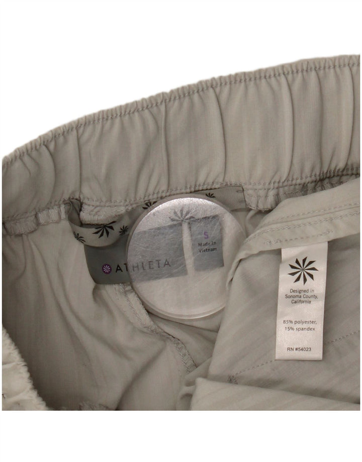 Женские спортивные шорты ATHLETA UK 10, маленькие серые, полиэстер в тонкую полоску
