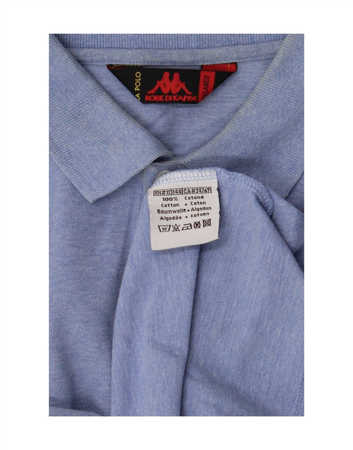 KAPPA Мужская рубашка поло с длинным рукавом, большая синяя хлопковая ткань