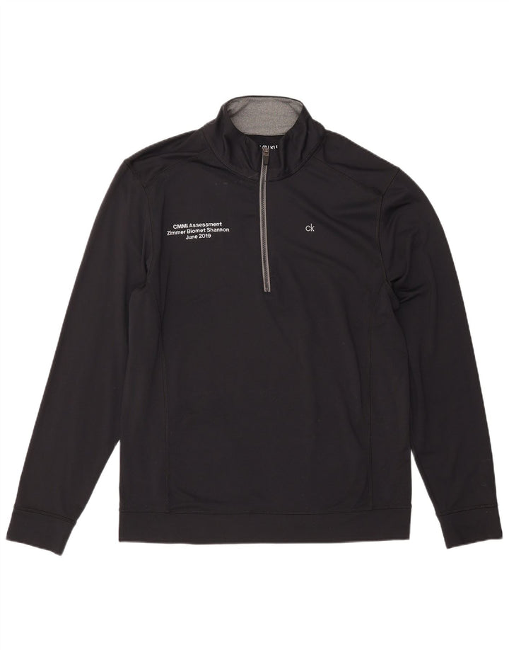 Мужской пуловер на молнии с воротником для гольфа CALVIN KLEIN, большой черный спортивный костюм