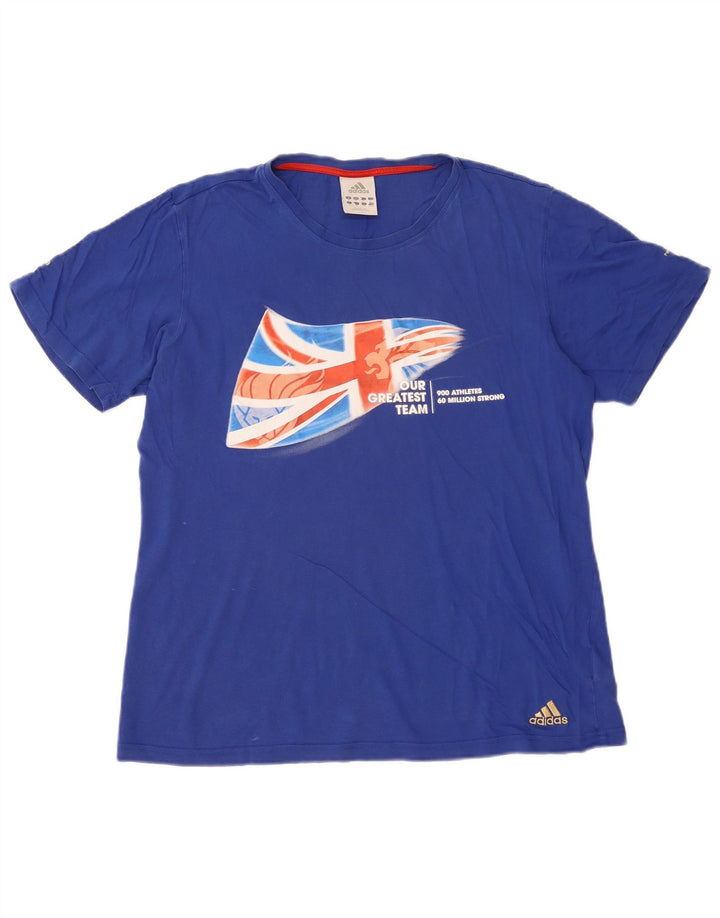 Мужская футболка с рисунком Adidas Top Medium Blue Cotton