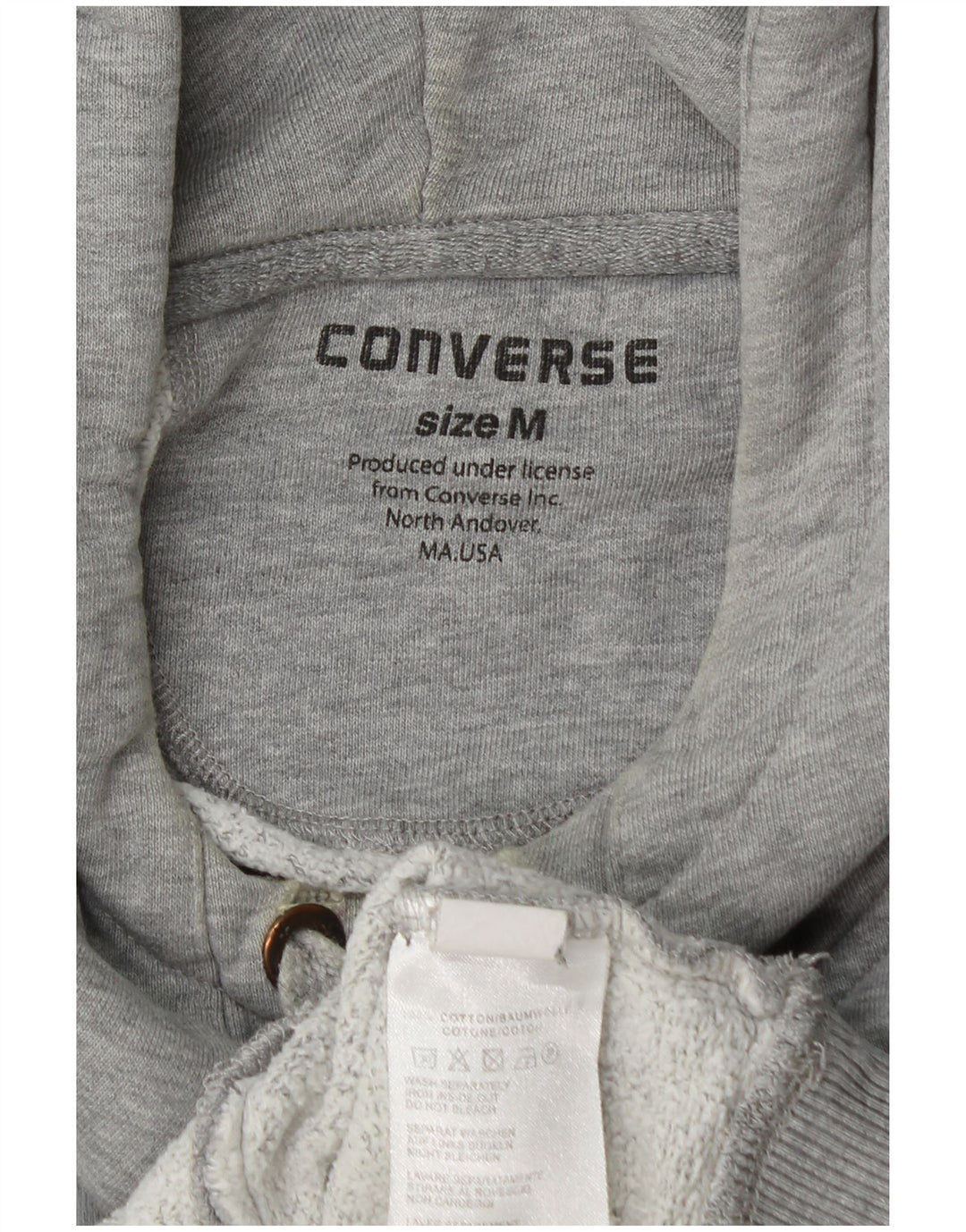 Мужской джемпер с капюшоном Converse серого цвета в крапинку с рисунком