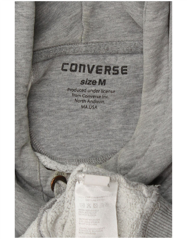 Мужской джемпер с капюшоном Converse серого цвета в крапинку с рисунком
