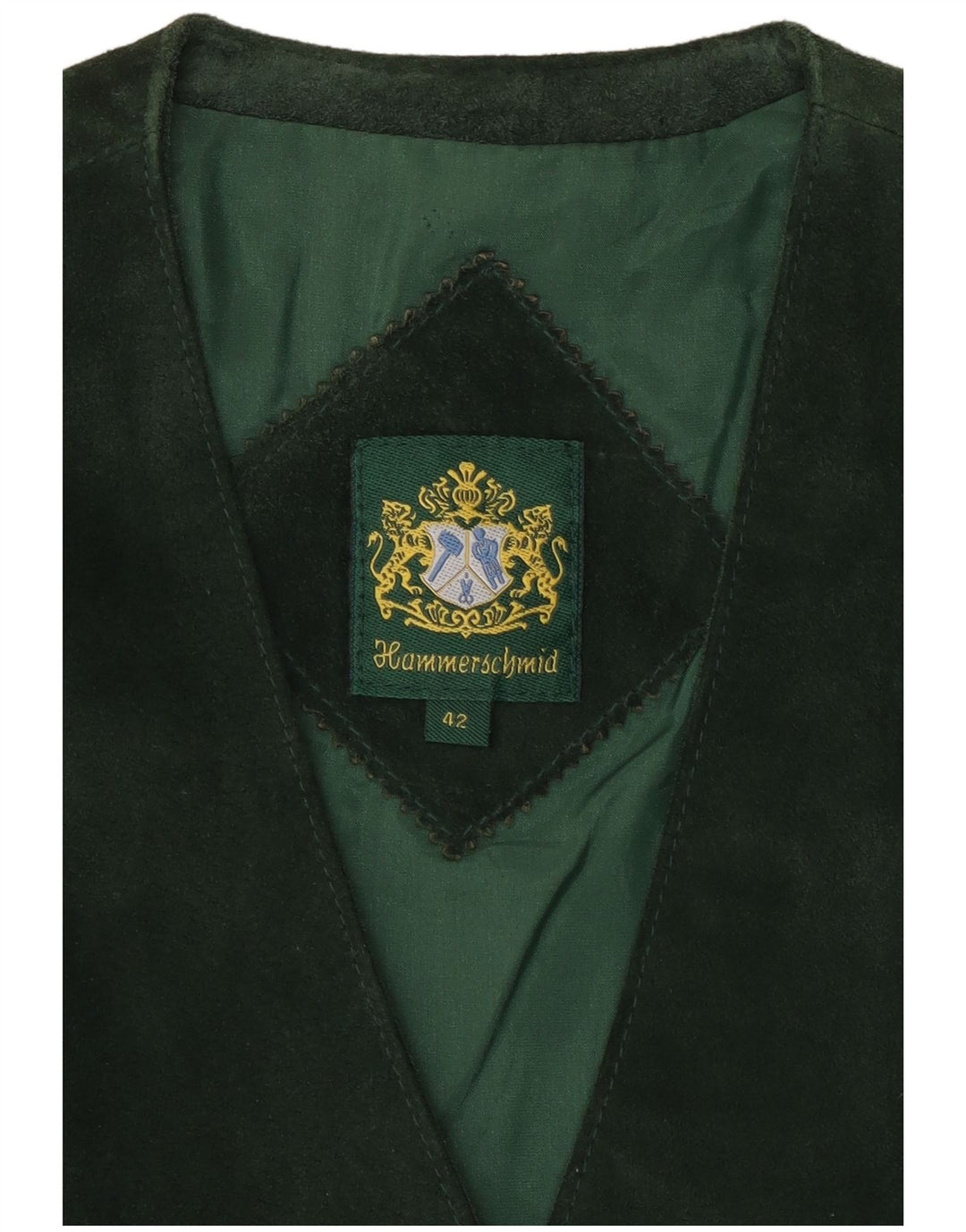 HAMMERSCHMID Женский замшевый жилет EU 42, большой зеленый кожаный