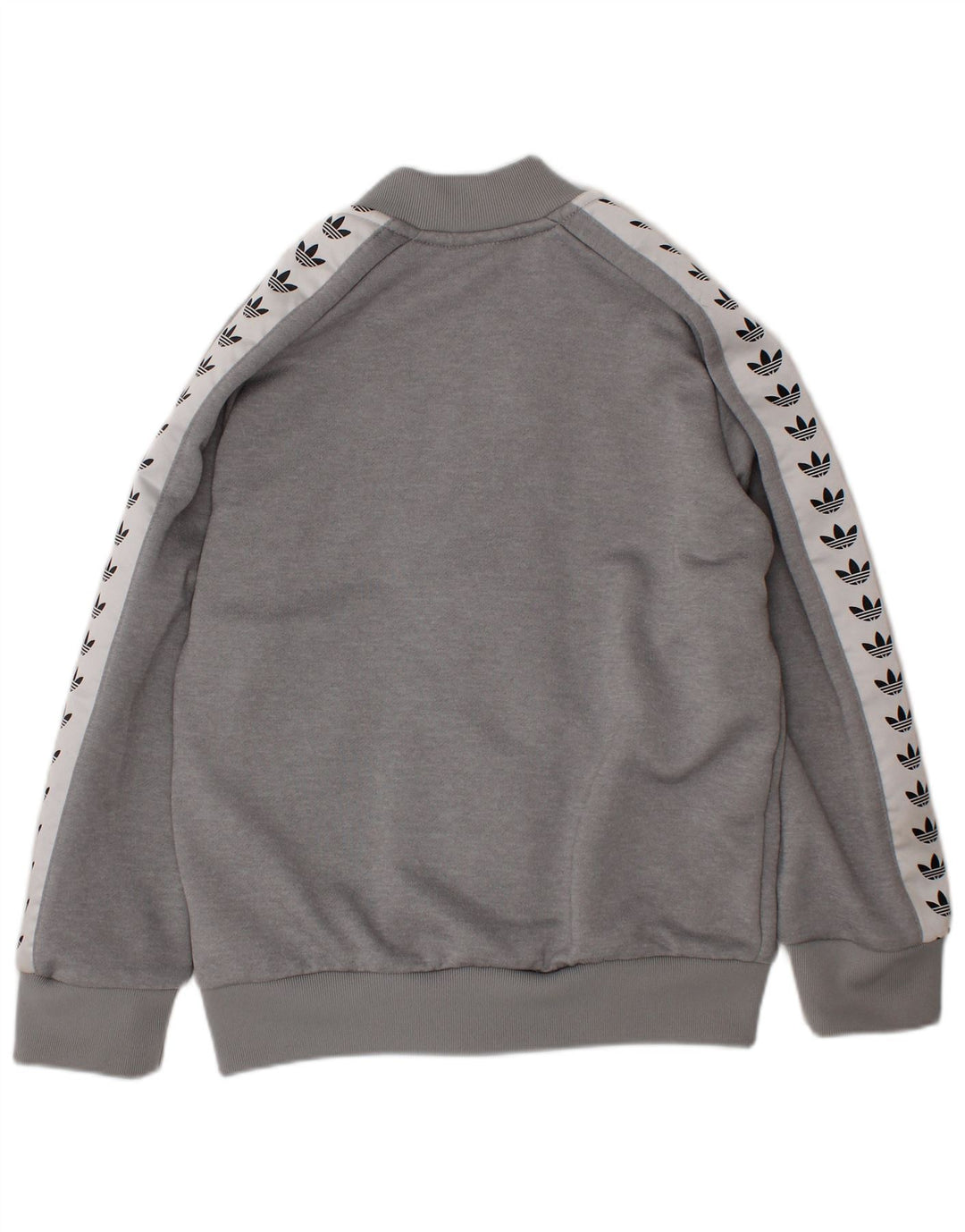ADIDAS Boys Graphic Tracksuit Top Jacket 5-6 Years Grey Colourblock