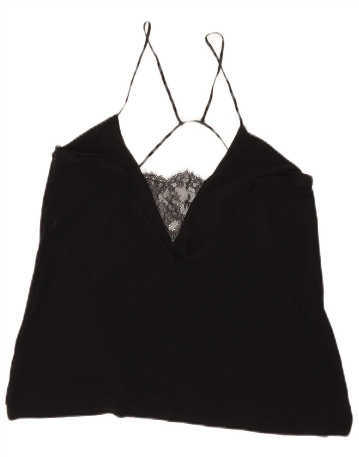 Женский топ с лямкой Zara UK 12, средний черный