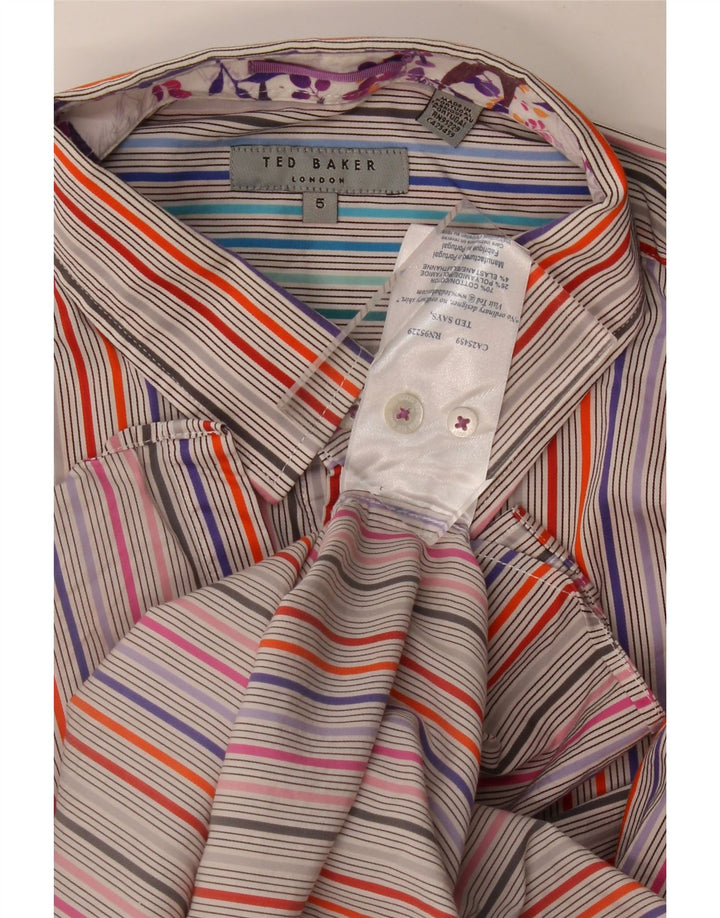 Мужская рубашка Ted Baker, размер 5 XL, хлопок в разноцветную полоску