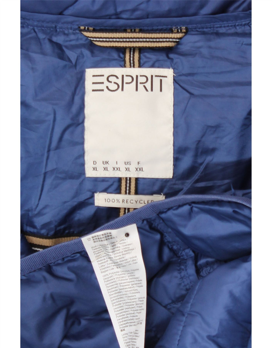Женская утепленная куртка с капюшоном Esprit UK 18 XL, синяя, полиэстер