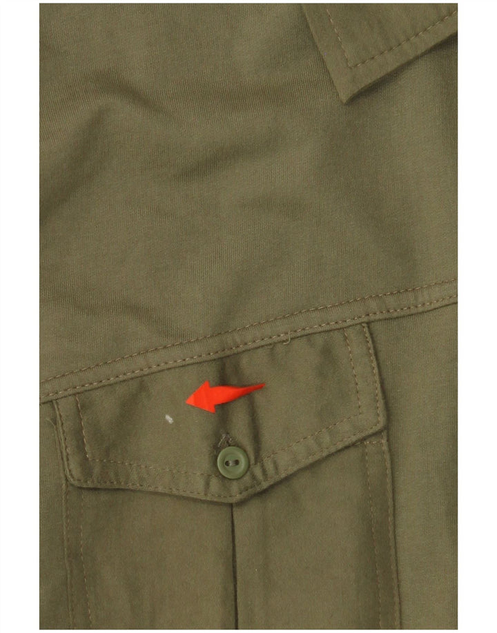 Женская рубашка с рисунком VINTAGE, размер США 10, большой размер, цвет хаки, хлопок