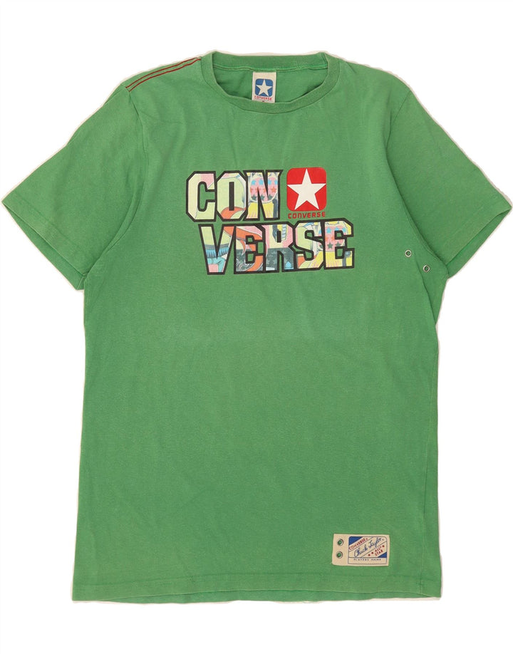CONVERSE Mens Graphic T-Shirt Top Small Green Cotton Vintage Converse and Second-Hand Converse from Messina Hembry 