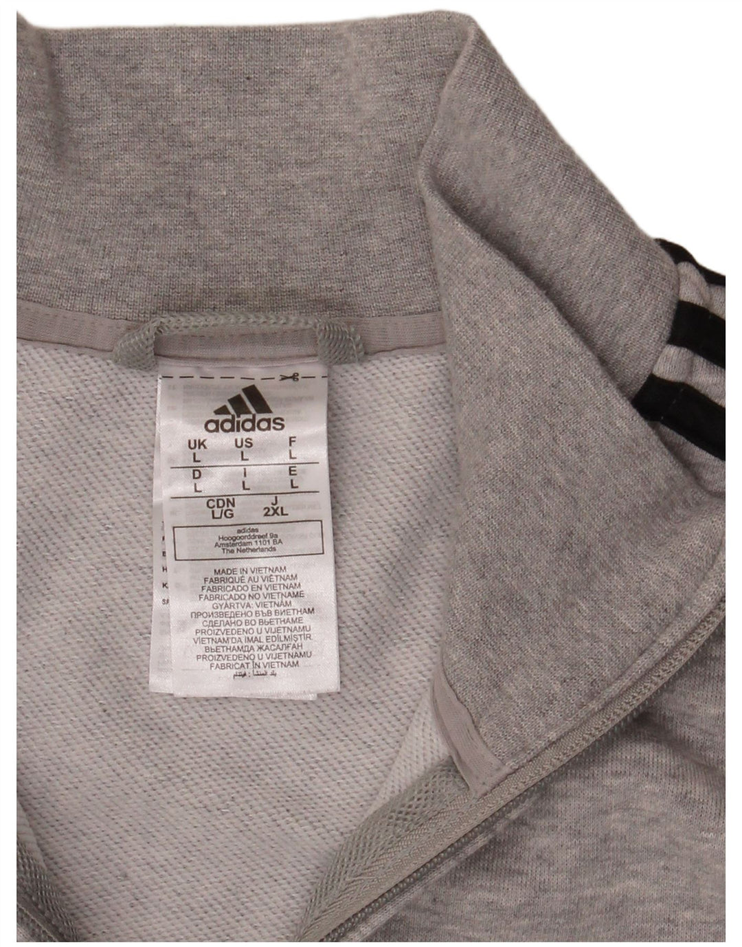 Женский спортивный костюм Adidas, верхняя куртка, большой серый хлопок с крапинками