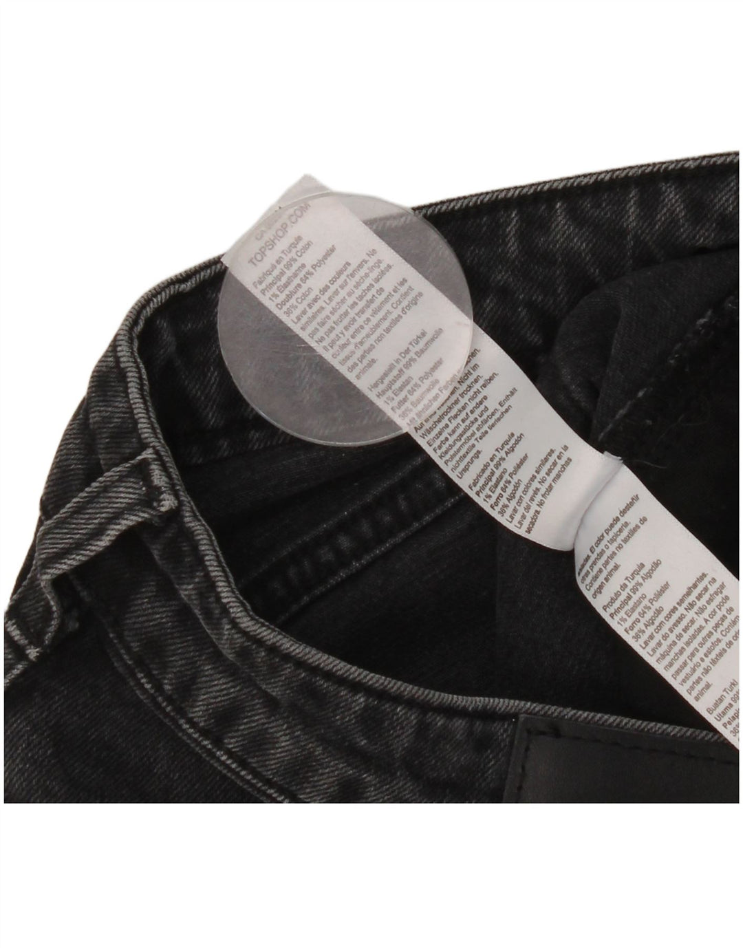 Женские узкие джинсы Topshop W32 L31, черный хлопок
