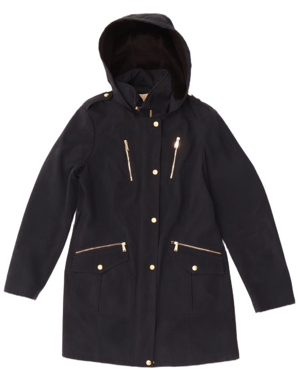 Michael Kors Женское пальто в стиле милитари с капюшоном UK 14 Medium Navy Blue