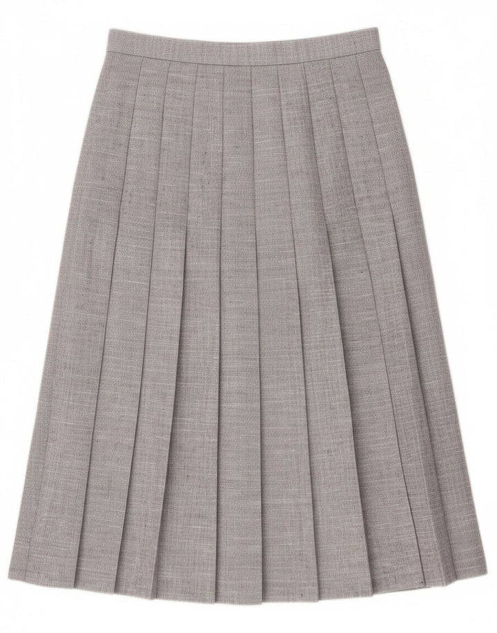 Винтажная женская миди плиссированная юбка W26, маленькая серая, полиэстер