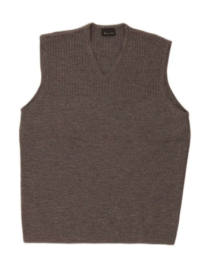 MASSIMO DUTTI Mens Vest Tank Top XL Grey New Wool
