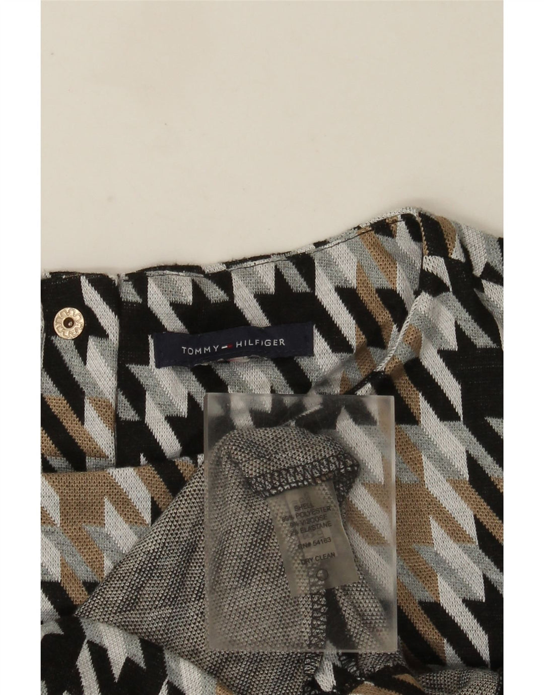 Женское платье прямого кроя Tommy Hilfiger UK 12, средний разноцветный, с узором «гусиные лапки»